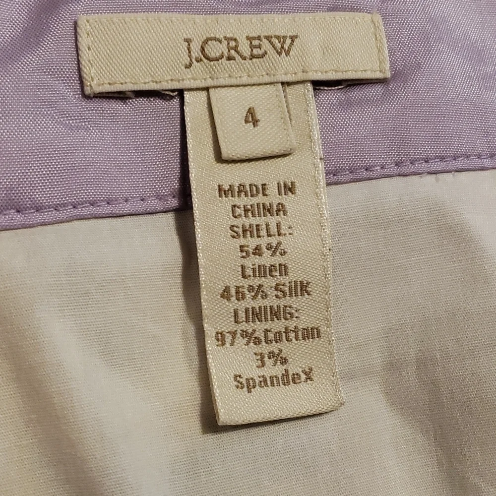 J crew silk linen blend watercolor pencil skirt
